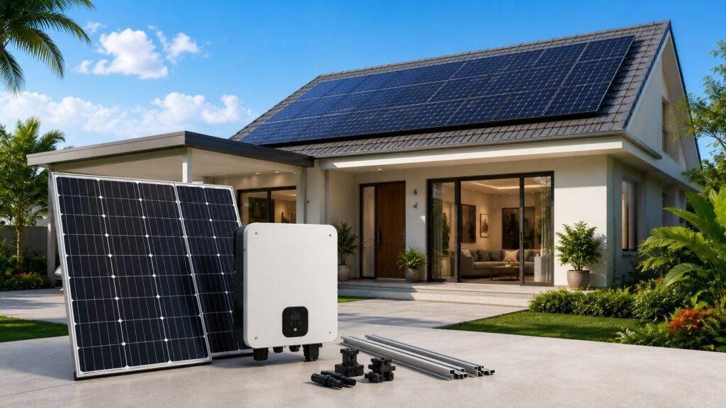 HomeStart on-grid solar package illustration.